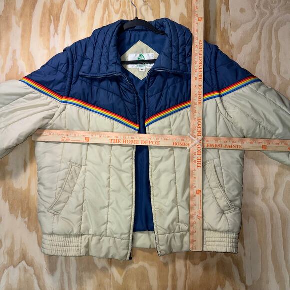 Vintage Y2K Pacific Trail wraparound stripe puffer 90 jacket - Picture 4 of 4